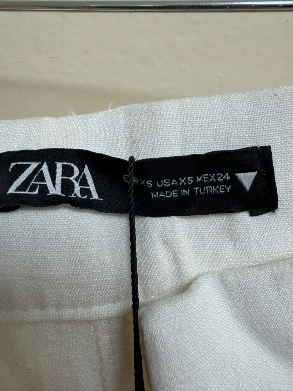 Zara White Pleated Linen-Blend Wide Leg Pants